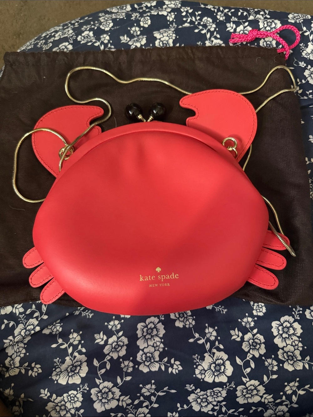 kate spade Coral Red Crab Crossbody Bag